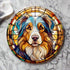Australian Shepherd Circular Glass Suncatcher Worktop Saver